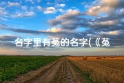 名字里有菟的名字(《菟字取名吉凶深度解析：揭秘名字背后的运势秘密》)