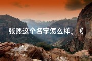 张熙这个名字怎么样、《张楉熙吉凶测试：揭秘命运之谜》