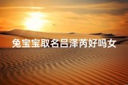 兔宝宝取名吕泽芮好吗女孩-吕泽一好听吗
