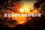 虎宝宝取名齐伟好不好呢、《虎宝宝取名齐伟：寓意非凡，霸气十足》