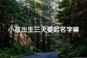 小孩出生三天要起名字嘛-《新生儿起名：三天之内定名大揭秘》