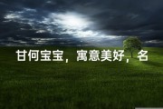 甘何宝宝，寓意美好，名字精选