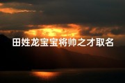 田姓龙宝宝将帅之才取名_田龙这个名字怎样