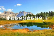 小孩取名好命取好名_《好命好名：为小孩取名，开启幸福人生之旅》