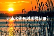 寺庙求签有时间限制嘛(寺庙求签时间限制揭秘：求签速度决定运势？)