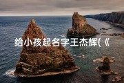 给小孩起名字王杰辉(《王杰辉：寓意辉煌，传承家族荣耀之名》)