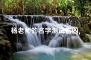 杨老师的名字测试吉凶,《杨老师名字吉凶大揭秘》