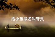给小孩取名叫守灵