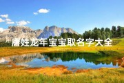唐姓龙年宝宝取名字大全2025(2025年六月廿六出生唐姓男孩名字怎么取)