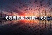 戈姓男孩起名指南：戈姓男孩名字大全，独特又吉利的取名技巧