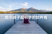 给小孩子起名字的软件有哪些(宝宝起名神器：智能软件助您选佳名)