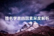 姓名学吉凶因素深度解析