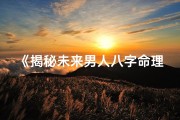 《揭秘未来男人八字命理：运势与性格解码》