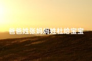 爸爸姓张妈妈姓杜给宝宝起名字(爸爸姓张妈妈姓杜怎么给女孩起四字名字)