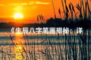 《生辰八字笔画揭秘：详尽算命图解大全》