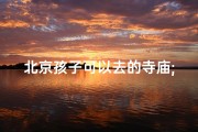 北京孩子可以去的寺庙;北京孩子必去的寺庙：探寻古都文化之旅