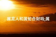 属龙人和属蛇合财吗;属龙和属蛇的人合财吗