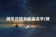 猪年许姓女宝宝名字(猪年许姓女宝宝，吉祥如意好名字)