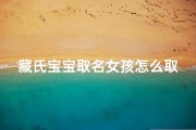 藏氏宝宝取名女孩怎么取,藏姓男孩的名字大全
