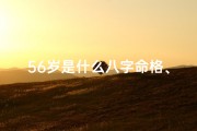 56岁是什么八字命格、56岁是什么年出生的