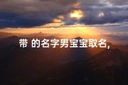带 的名字男宝宝取名,带字的男孩名字排名最高