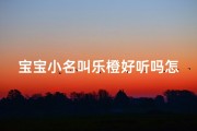 宝宝小名叫乐橙好听吗怎么取名