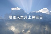 属龙人本月上牌吉日