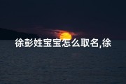 徐彭姓宝宝怎么取名,徐姓宝宝起名大全猪年