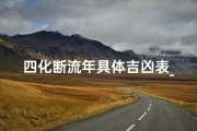 四化断流年具体吉凶表_流年四化对大限的影响