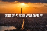 彦洋取名寓意好吗狗宝宝,《彦洋宝宝，吉祥如意，狗年萌宠新篇章》