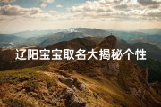辽阳宝宝取名大揭秘个性化好名字来啦！