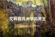 文科有风水学吗男生