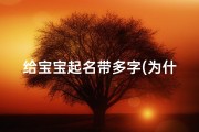 给宝宝起名带多字(为什么现在父母给宝宝起名喜用 子 涵 轩 等字 )