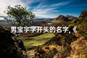 男宝宇字开头的名字,《宇轩童趣，快乐成长的故事》
