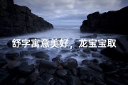 舒字寓意美好，龙宝宝取名宜选舒？