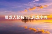 属龙人起名可以用龙字吗-属龙宝宝名字：泷字寓意深远，寓意何在？