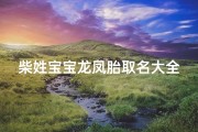 柴姓宝宝龙凤胎取名大全