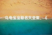 乌龟宝宝取名大全集、《乌龟宝宝取名大全集：创意美名一网打尽》