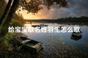 给宝宝取名姓羽生怎么取