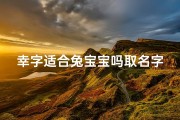 幸字适合兔宝宝吗取名字-《幸字寓意美好，适合兔宝宝的名字精选》