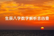 生辰八字数字解析吉凶查询,《解码生辰八字：数字吉凶精准查询指南》
