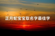 正月蛇宝宝取名字最佳字