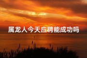 属龙人今天应聘能成功吗—属龙人今日求职，能否一击即中？