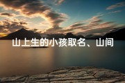 山上生的小孩取名、山间灵童：奇山孕育的神秘之子