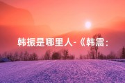 韩振是哪里人-《韩震：小小震动力，未来可期》