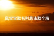 鼠宝宝取名别忌讳取个精彩名字让小鼠更讨喜！