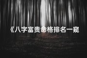 《八字富贵命格排名一窥：揭秘命运财富秘籍》