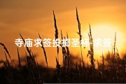 寺庙求签投掷圣杯-求签圣杯的看法图解