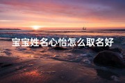 宝宝姓名心怡怎么取名好听