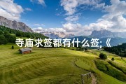寺庙求签都有什么签;《寺庙求签神秘之旅：探寻信仰的指引之光》